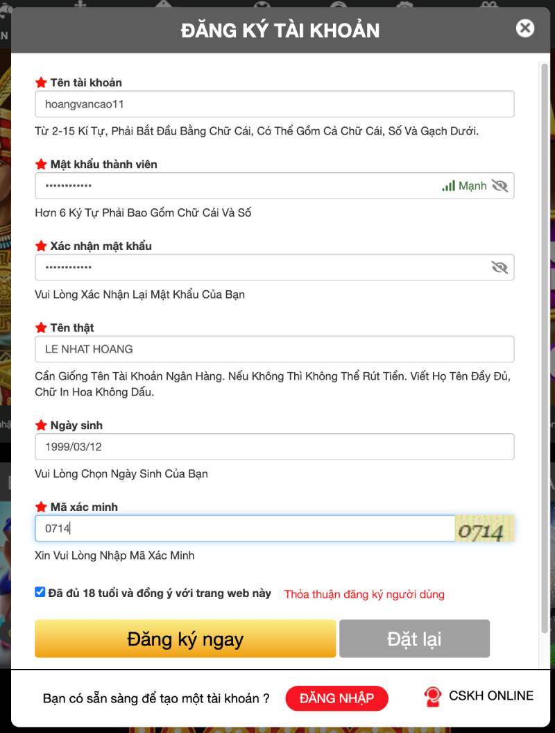 King88 – King88.com Nhà cái Trực Tuyến Số 1, Link Vào King88 Mới Nhất 16 Bước 2 – Hoàn thành mục thông tin ở form